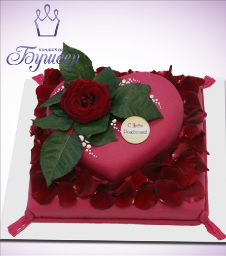 Заказать торт "Любовь и розы" Сердце
